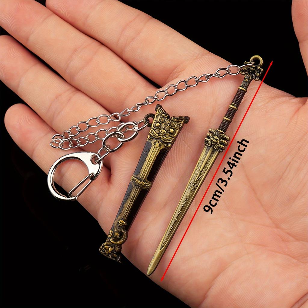 1Pcs Sword Shape Keychains, Keychain Pendants for Outdoor Enthusiasts and Collectors, with Various Designs