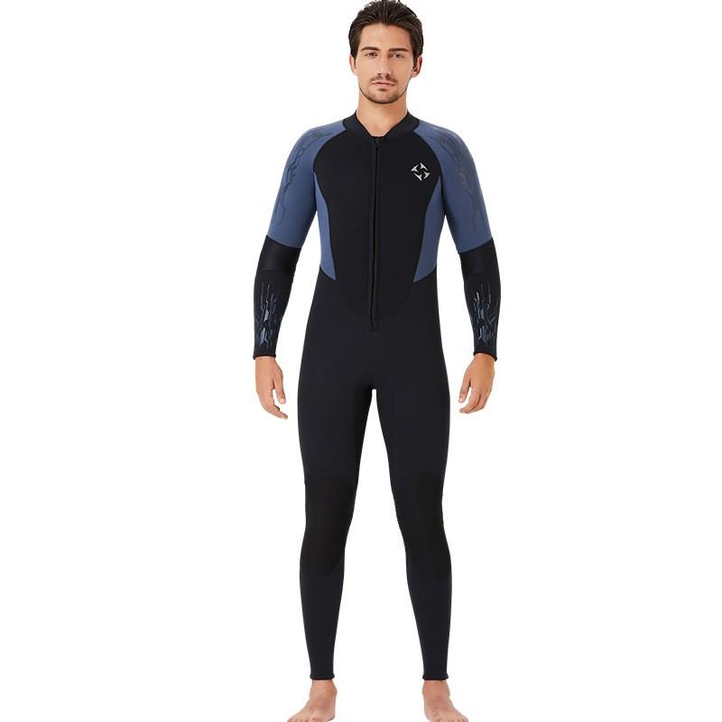 3MM Diving Suit Men's One-piece Long-sleeved Trousers Velvet Thermal Women's Surfing Jellyfish
