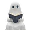Halloween Resin Cute Ghost Statue Ghost Reading Book Outdoor Statue Miniature Figurine for Tabletop Halloween Decor Ghost Decor