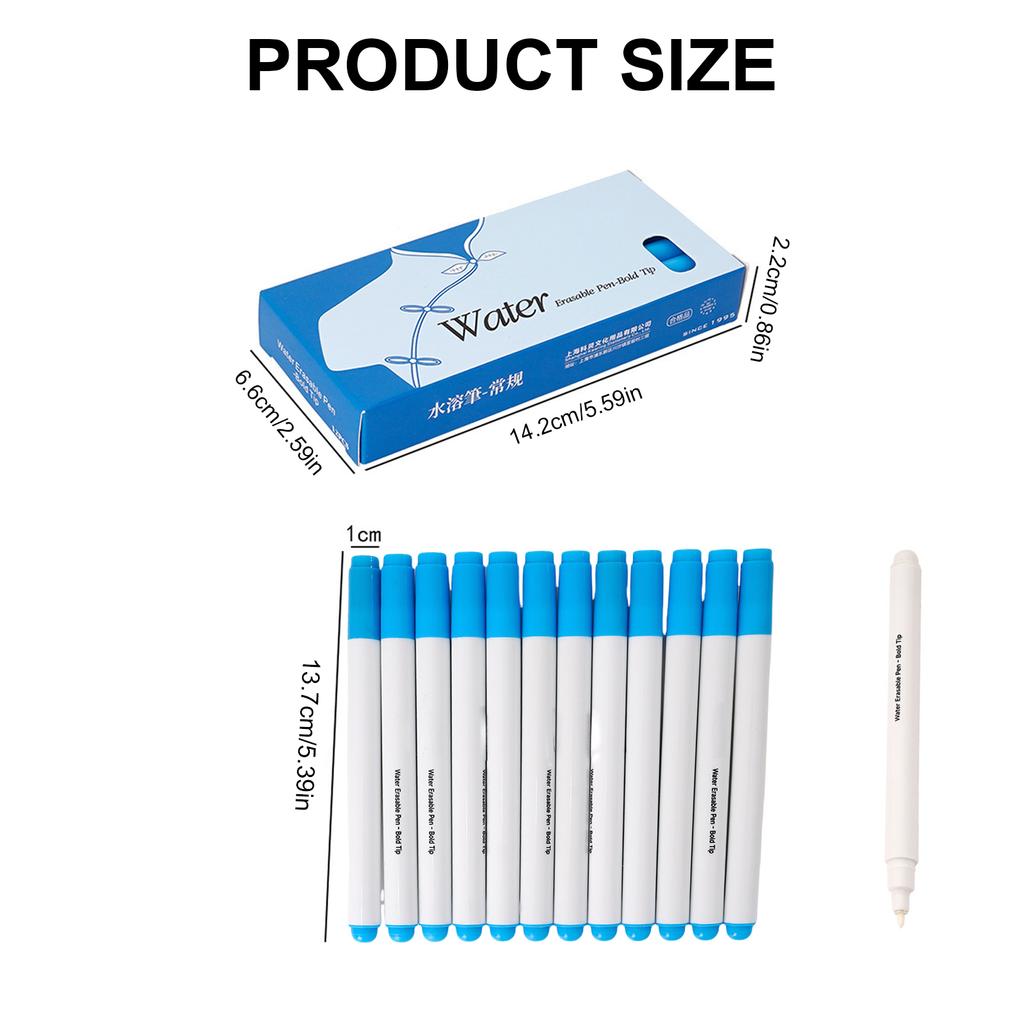 12 Pcs Washable Fabric Markers Erasable Sewing Markers Water Soluble Pen Fabric Marking Pen Sewing Supplies for Quilting