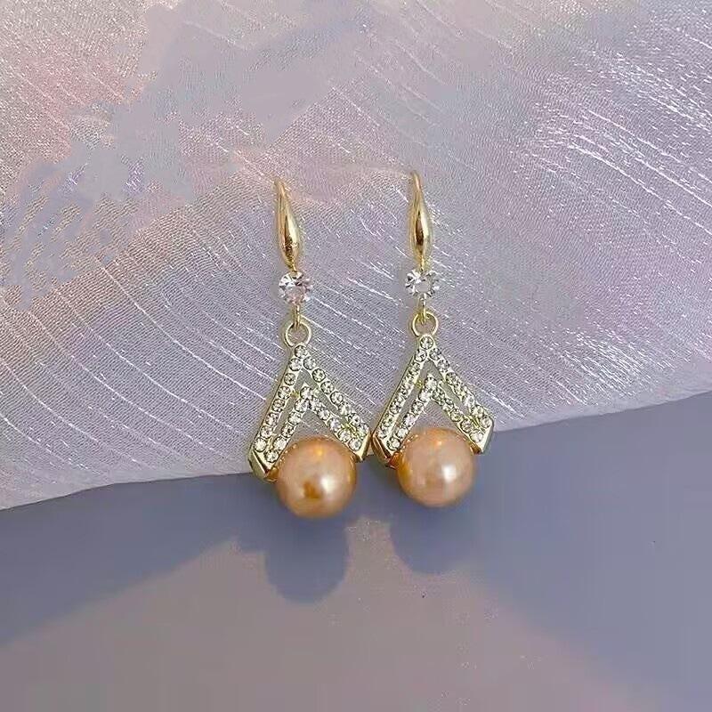 925 Silver Needle Geometric Pearl Earrings For Women Fashion Earrings Flowing Tassel Earrings Elegant Jewelry