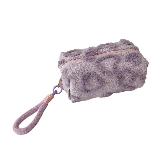 

Плюшева косметичка-серце 3D пухнасті сердечка Сумка для макіяжу Солодкий пухнастий органайзер для косметики Сумка для туалетного приладдя для жінок дівчат фіолетовий