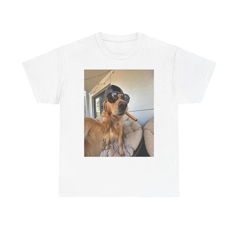 

Golden Retriever Cigar Selfie Funny Graphic TShirt Unisex Heavy Cotton Tee NEW Unisex T-Shirt XXL