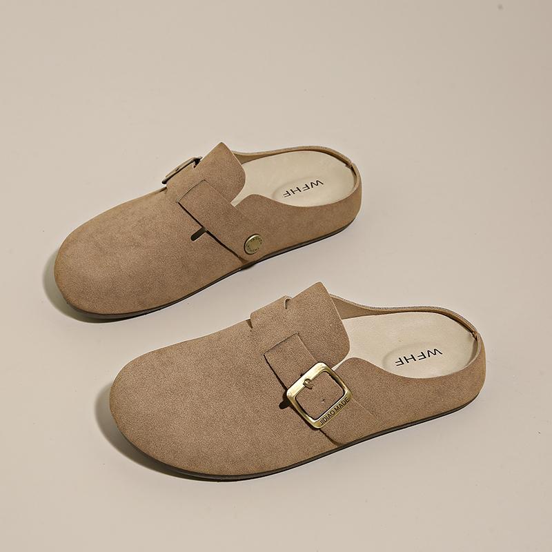 CRLAYDK Women's Footbed Comfortable Slip On Mules House Slippers With Arch Support Ladies Suede Backless Casual Slides Shoes