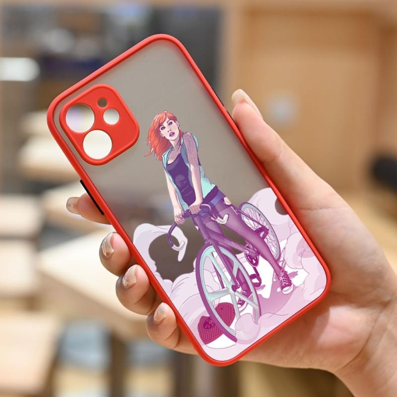 

Чехол для телефона с изображением девушки-велосипедистки из мультфильма для iPhone 14 13 12 11 Mini Pro Max XS X Max XR 8 7 Plus SE 2022, цветной чехол для телефона iPhone SE 2020-2022