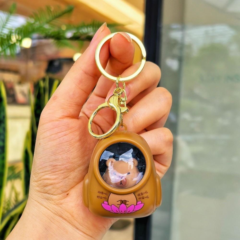 Cartoon Capibala Pendant Decoration Luminous Capybara Keychain Capybara Keyring  for Friend