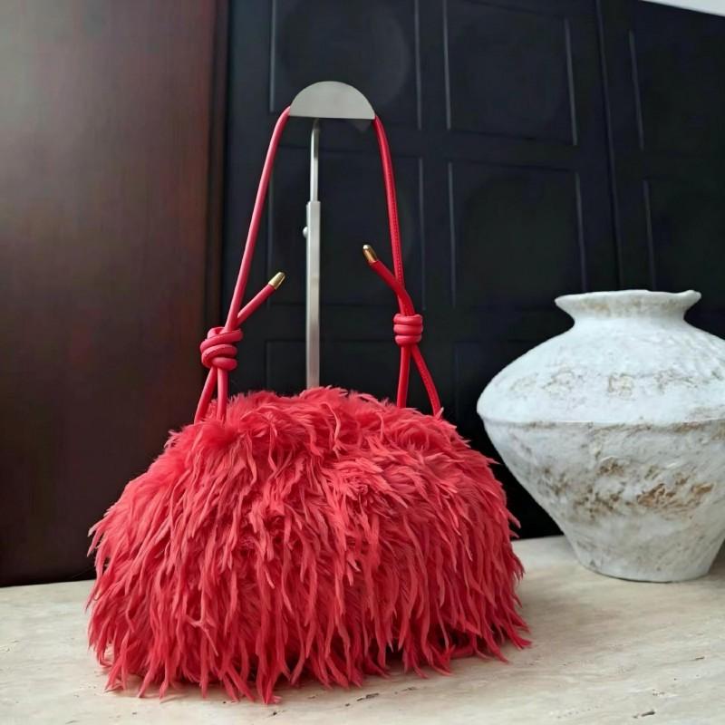 2025 Fall Plush Cloud Underarm Bag Cute Fuzzy Clutch Daily Use