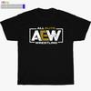 New All Elite Wrestling Logo Black/White/Grey/Navy T Shirt Size S-5XL