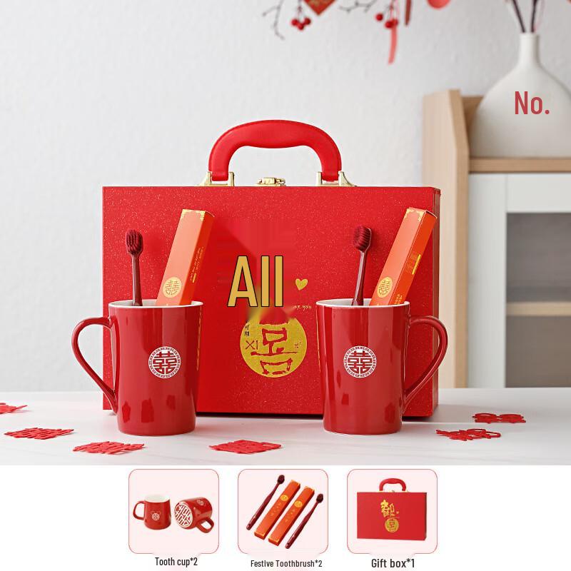 Wedding Couple s Toothbrush and Rinse Cup Set