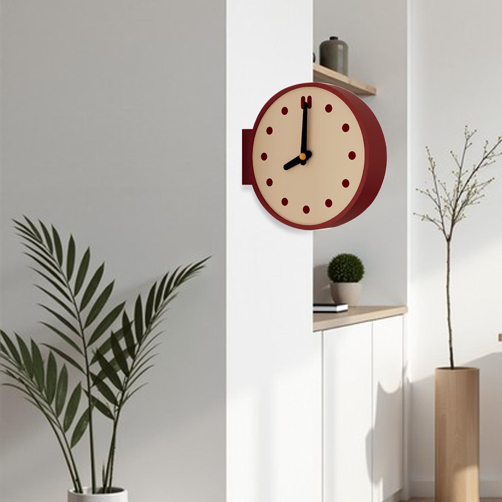 

Corner Wall Clock Desktop Clock Wall Mounted Modern Decorative Craft Art Home Decor for Birthday Office Dining Room Bedroom красный