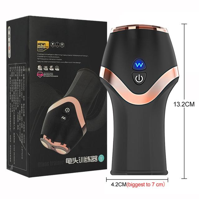 12 Frequency Auto Suck Adult Toys Vibrator Glans Penis Training USB Charge Masturbation Device Erotic Sex Toys for Men Male