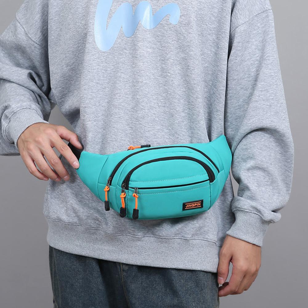 Simple Nylon Men Chest Bag Waterproof Adjustable Strap Outdoor Waist Bag Large Capacity Japanese Style Sports Walking Bag Men