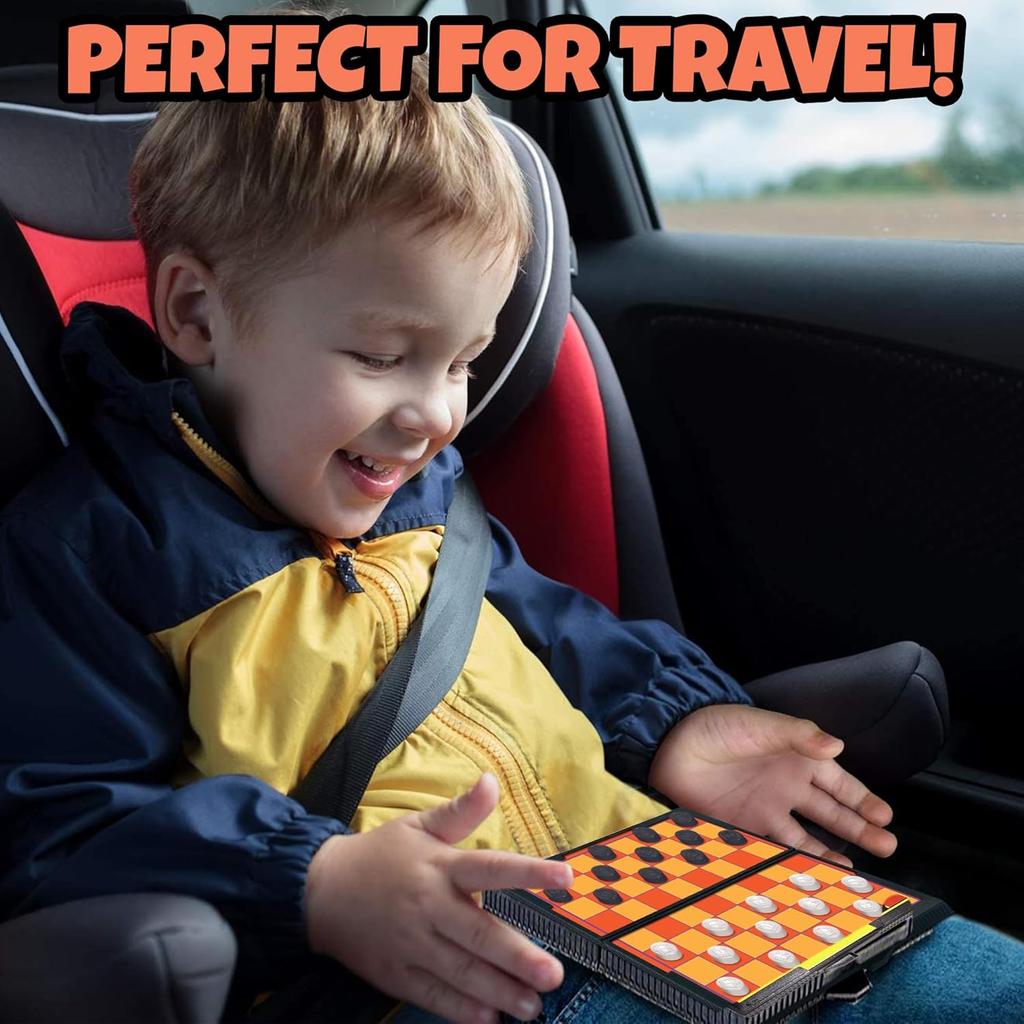 Magnetic Travel Games for Kids, 12 Retro Fun Games, 5' Compact, Individually Boxed, Perfect for Road Trips, Airplane, Camping –