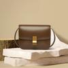 Bolsa feminina nova de couro legítimo, bolsa tiracolo de ombro único, bolsa tofu, pequena bolsa quadrada, moderna e minimalista com grande capacidade