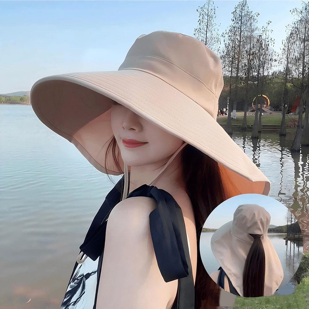 Women Sun Hat Anti-UV UPF 50+ Hiking Fishing Hats Wide Brim Foldable Summer Beach Hat with Neck Cover Outdoor Visor Caps