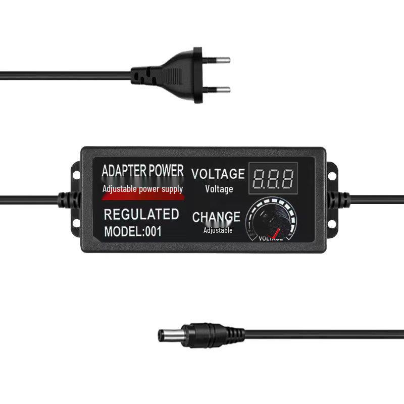 Adjustable 3-12V 5A Power Supply with Display, 60W Stepless Voltage Regulator.
