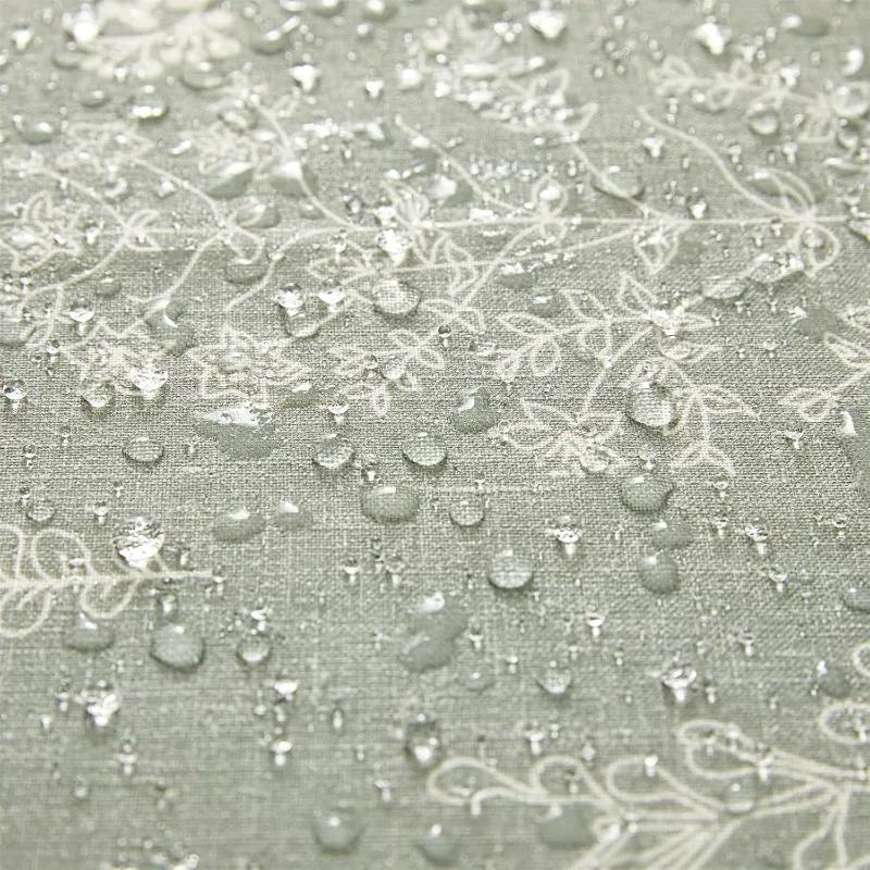 Green Botanical Linen Shower Curtain Extra Long 84 Inches Long, Spring Summer Boho Plants Leaves Textured Fabric Bathroom