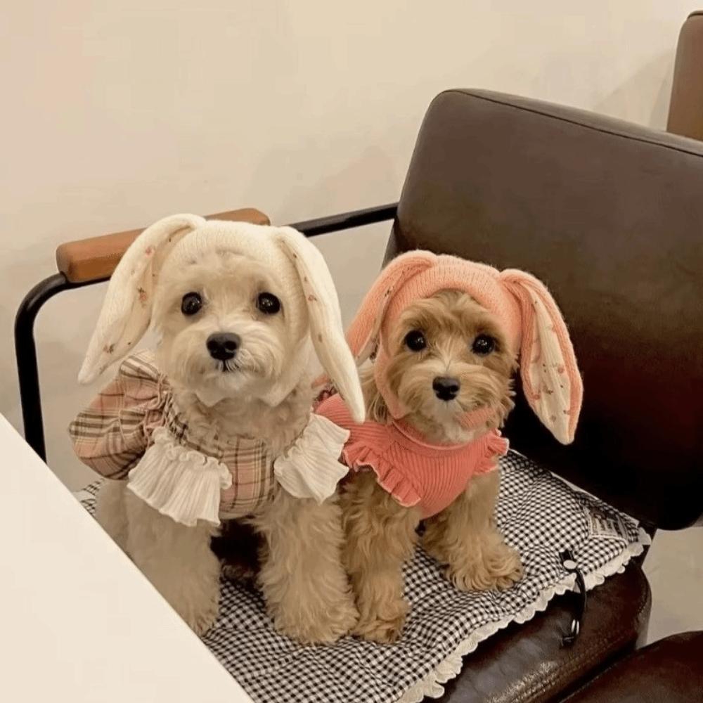 Soft Elastic Knitted Pet Hat Warm Pet Dog Costume Dog Windproof Cover Small Medium Dog