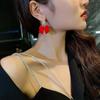 Silver needle black bow earrings, niche design sense, high-end temperament stud earrings, new earrings.