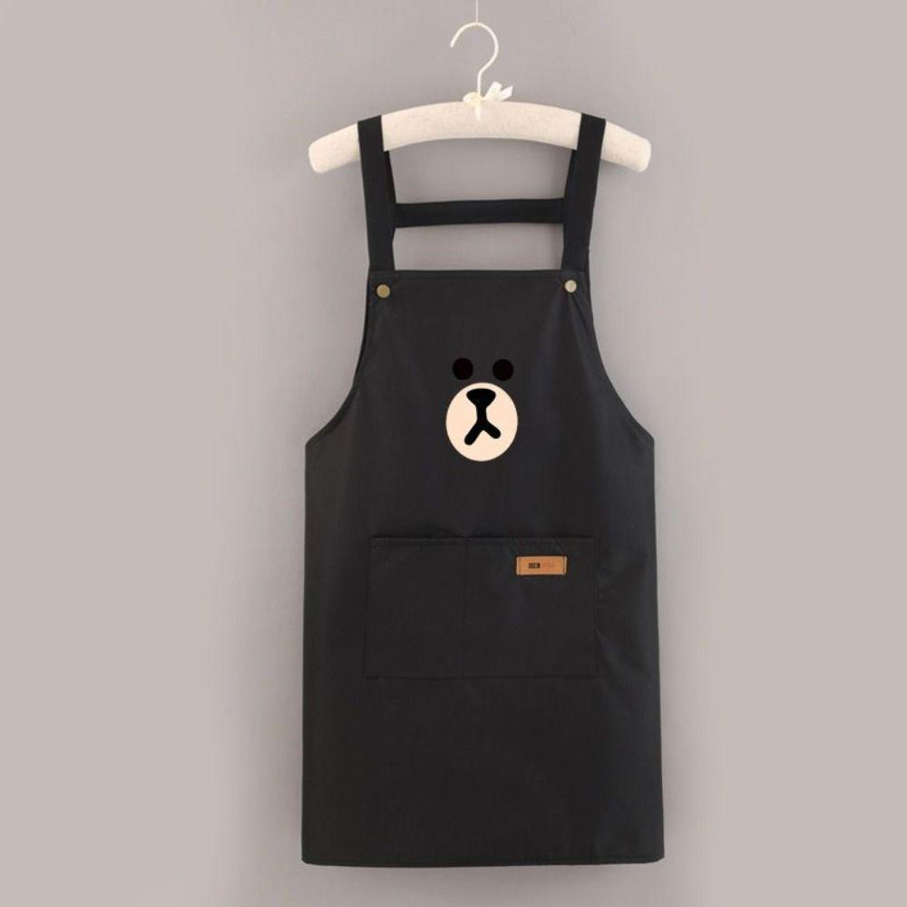 Ölbeständige Küchenschürze Niedlicher Bär Restaurantuniform Bequeme Cartoon-Kochschürze BBQ Backen
