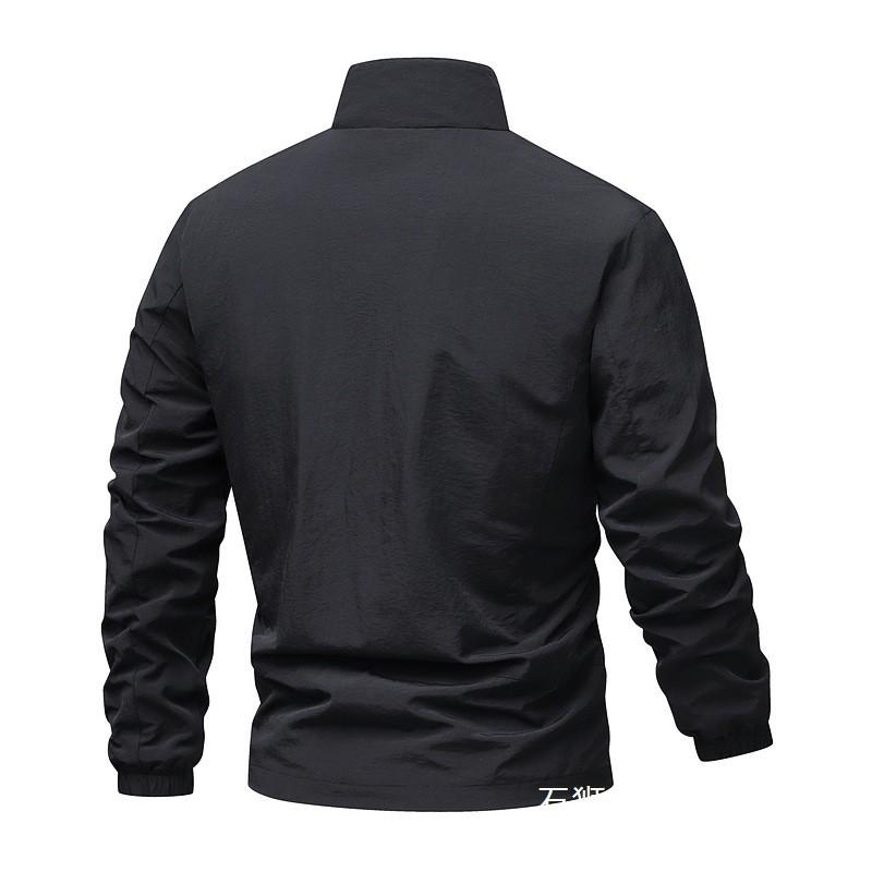 Mens Lightweight Outdoor Casual Jacket With Hood Multiple Pockets Slim Fit Daily Wear