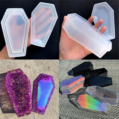 Support époxy en Silicone en forme de cercueil pour Halloween, bricolage, cristal, outil artisanal, moule de décoration