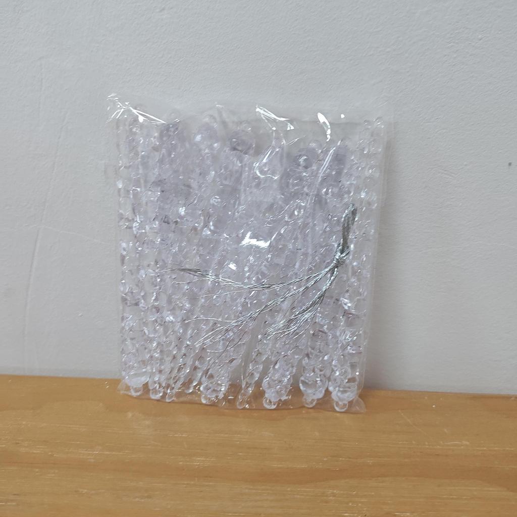 12-Piece Transparent Christmas Icicle Ornaments Set - Clear Acrylic Hanging Decorations for Christmas Tree