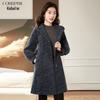 Women's Hooded Wool Blend Waist-Cinching Coat