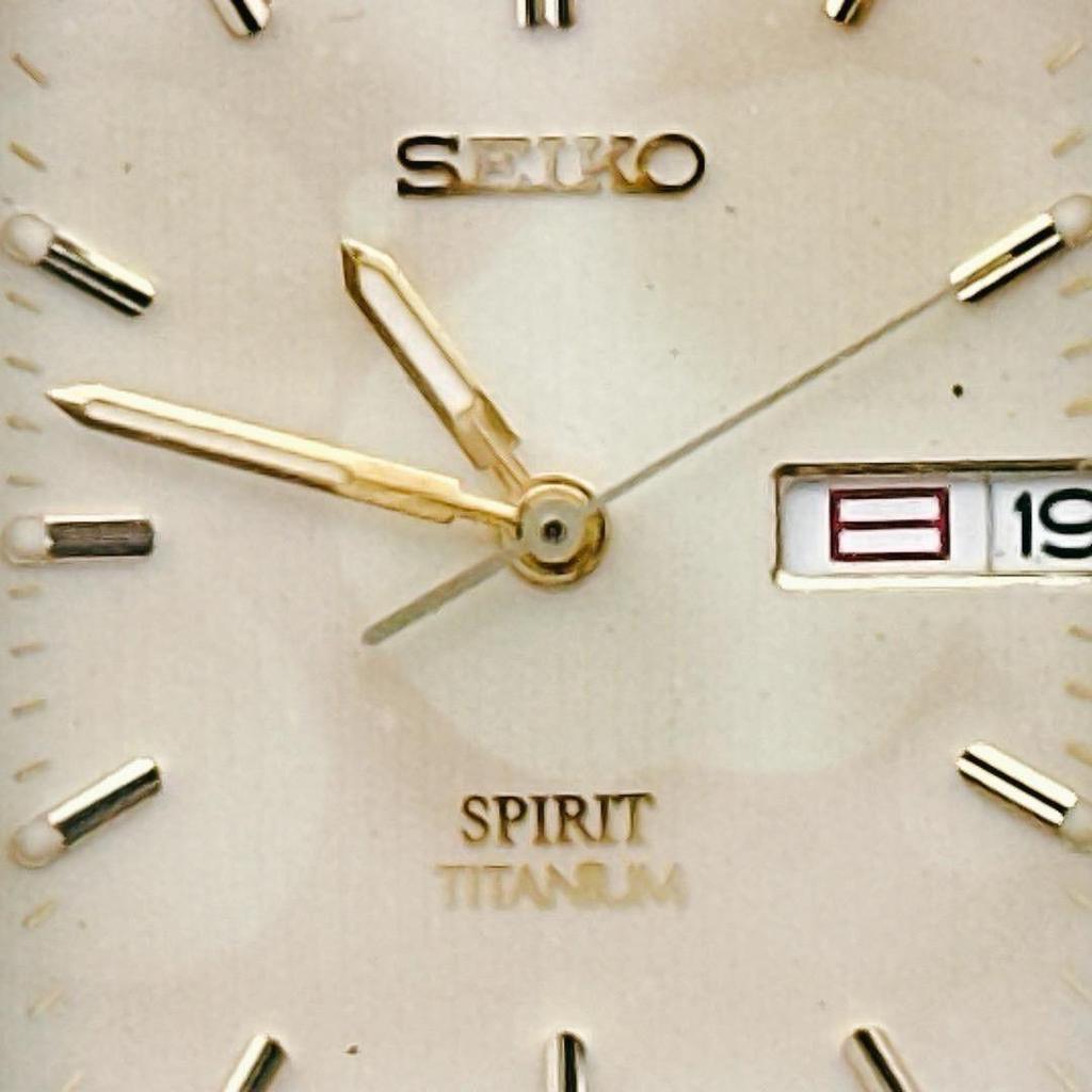 Used SEIKO SPIRIT Men's Watch, Titanium, Rectangular, Lightweight, Working/Battery Replacement