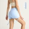 Hot Style Ruched Peach Yoga Shorts - Tight, Drawstring, No T-Line, Three-Point Design