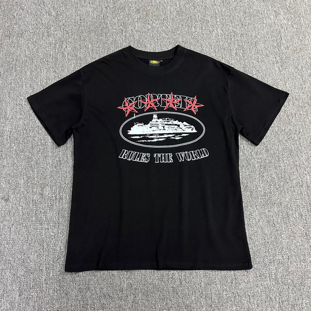 Cross-border American High Street Alcatraz Series Letter Pattern Printing Casual Loose Short-sleeved T-shirt Top Men's and Women's Tide