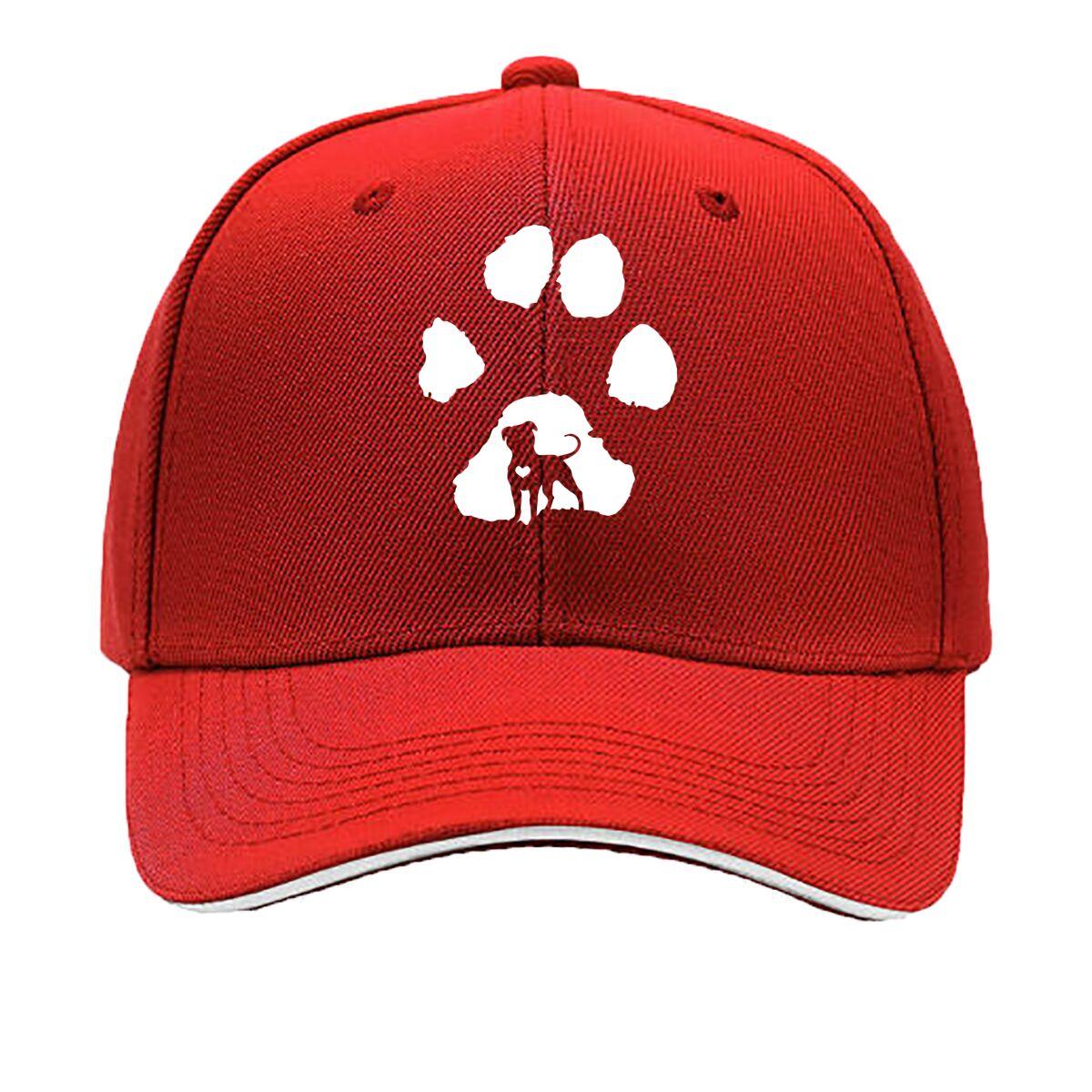 Pitbull Lover Paw Print White Minimalist Print Outdoor Sports Baseball Cap Fashion Adjustable Fis Sandwich Baseball Cap One Size