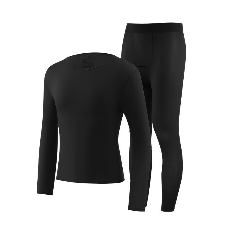 Men's Autumn/Winter Hyaluronic Acid Anti-Static Anti-Wrinkle Base Layer Set: Warm, Comfortable Long Sleeve Top & Bottom.
