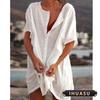 IHUASU Women's Fashion Short Sleeve Summer Spring V-Neck Casual Blouses & Shirts Elegant