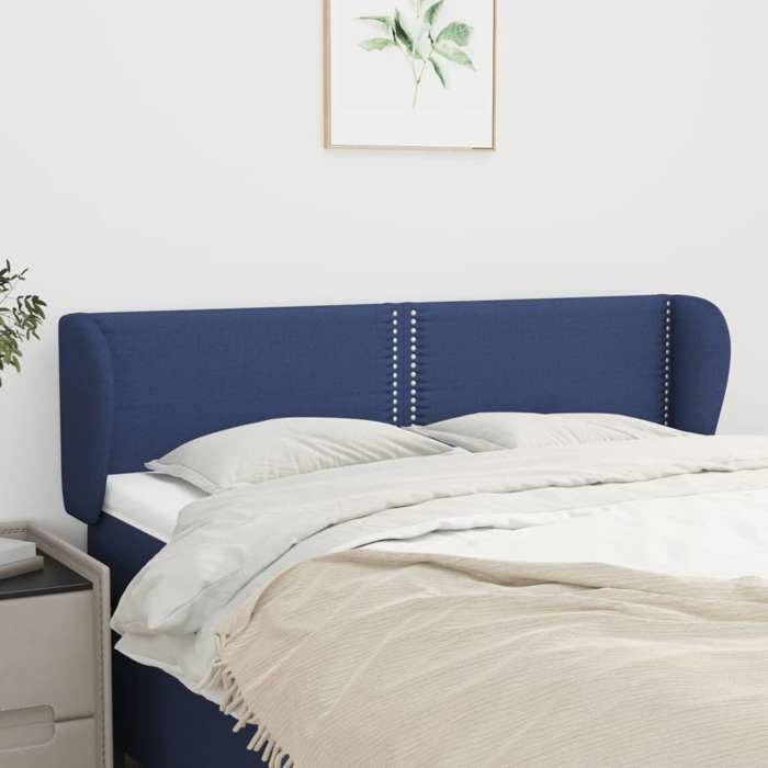 Tête de lit - Maison Exclusive - Bleu - 147 x 23 x 78/88 cm - Hauteur réglable & soutien dorsal