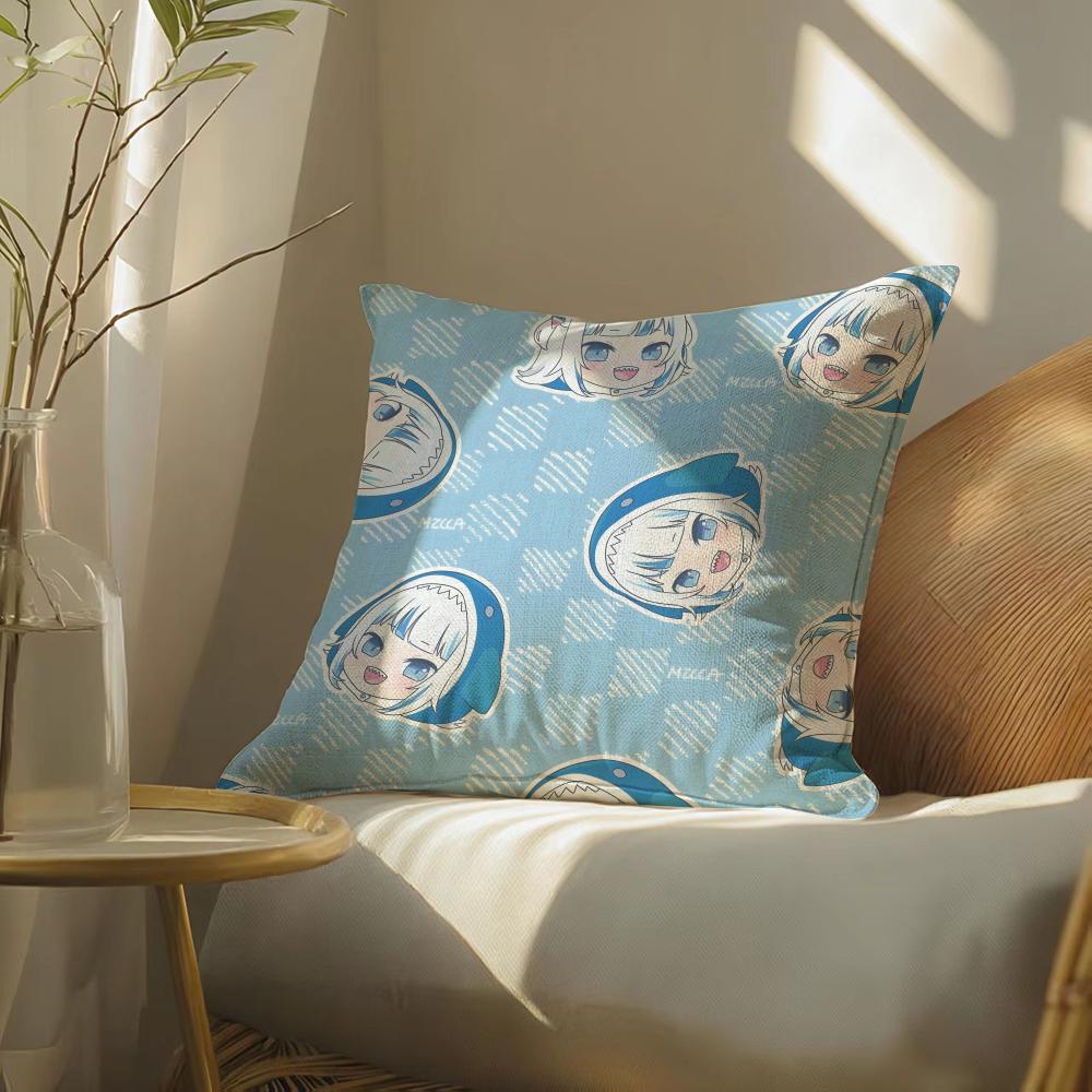 Kawaiianimehololivegawrgura Pillow Case Pillowcase, Double-Sided Printed, Sofa Cushion, Bedroom Headboard