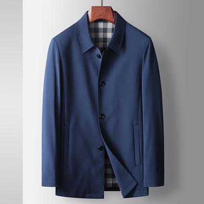 Frühling und Herbst Neu Kranin Blau Herren Windjacke Mittelalterlich und Jung Leichter Luxus Business Dünne Freizeitjacke
