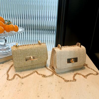 New Summer Fashion Casual One-shoulder Crossbody Bag Small Square Bag Straw-woven Fashion Trendy Simple Bag for Women This Year