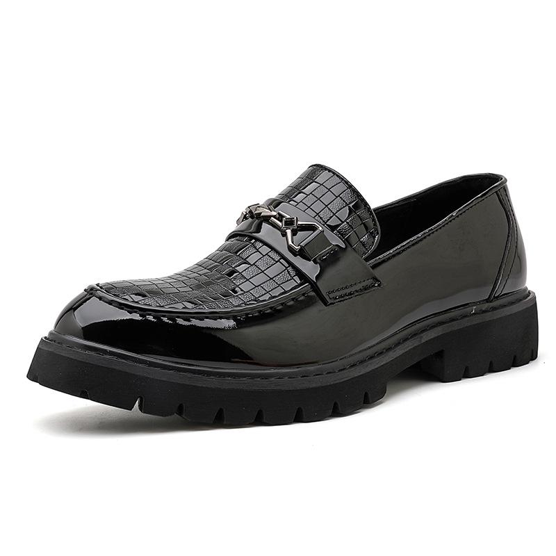 Men s Large Thick-Soled Pointed Toe Leather Slip-On Loafers – Formal and Casual Size 40