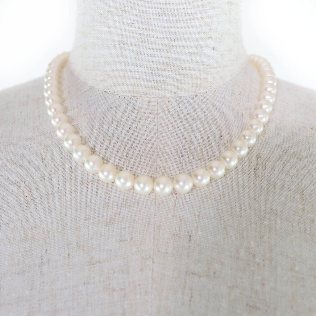 Excellent TASAKI Necklace Pearl size approximately 0.3 inches white Pearl Women Used
