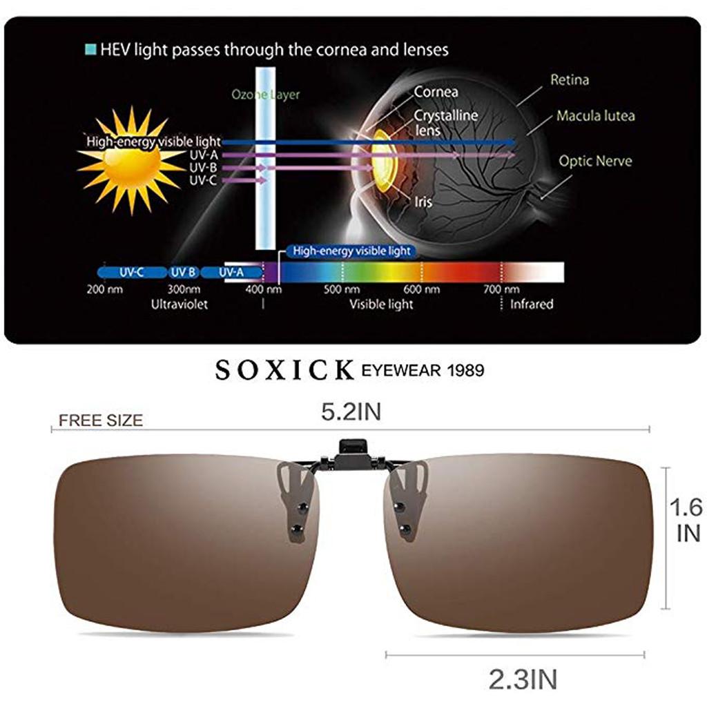 Polarisierte Clip-on-Sonnenbrille, blendfreie Autobrille für Brillen