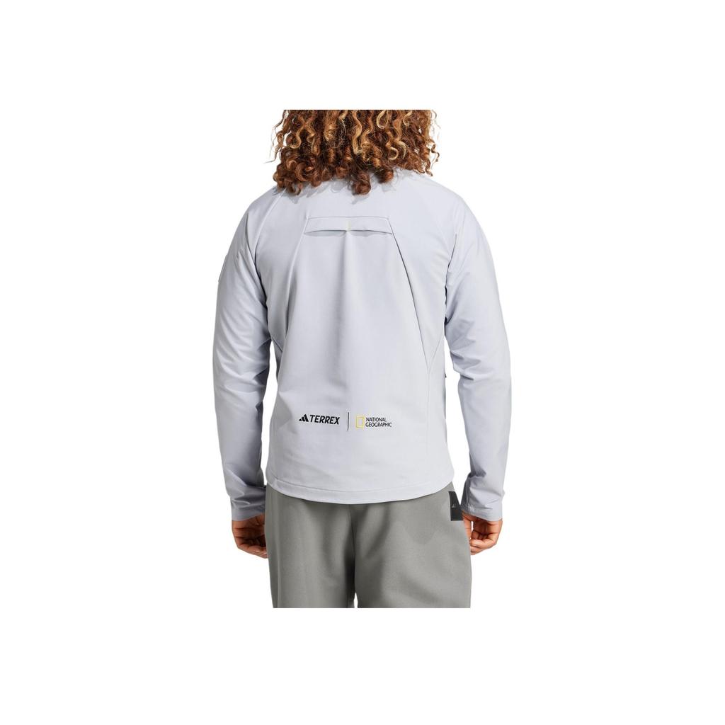 Adidas X National Geographic Collaboration FW24 National Geographic Softshell Outdoor Long Sleeve Jacket Men Jacket Light-Silver IX7919