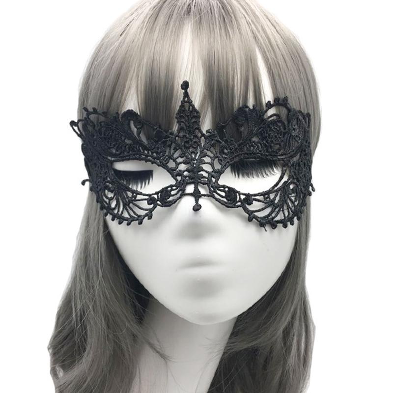 1PC Unisex Gothic Hollow Mask Black Color Sexy Lace Masquerade Half Face Lace Cosplay Mask