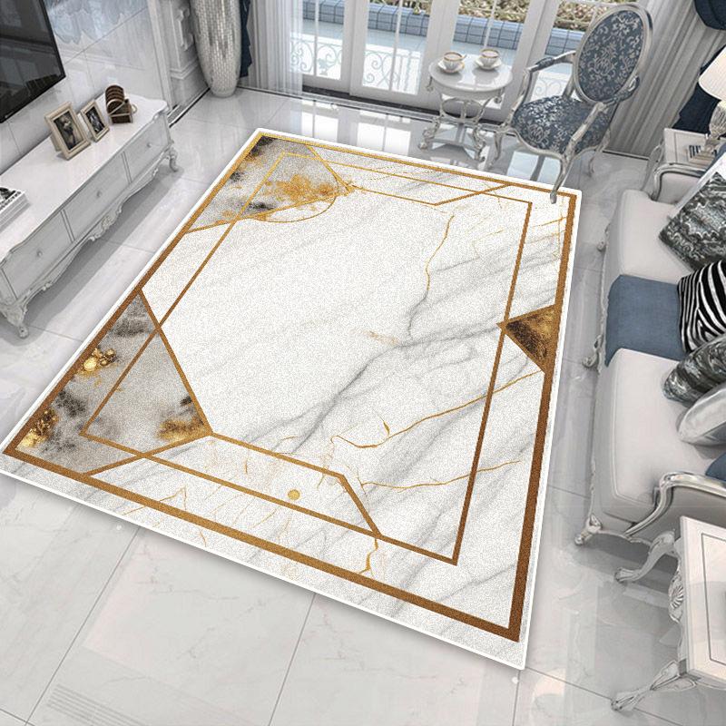 Světle luxusní mramorové koberce Dekorace obývacího pokoje Hotelová hala Pohovková zóna Protiskluzové podlahové rohože Omyvatelný měkký koberec do ložnice šatny