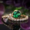 Cold Style Retro Emerald Women's Fashion Set Ring Versatile Daily Tail Ring Ring
