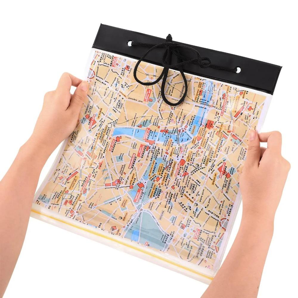 1PC Map Case Clear Waterproof PVC Document Stationery Holder Cover Portable Outdoor Camping Pocket Bag with Zipper