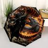 1pc Tiger and Dragon In Fiery Clouds Automatic Open/CloseUmbrella,Compact Umbrella for Men & Women Day Gift.N092