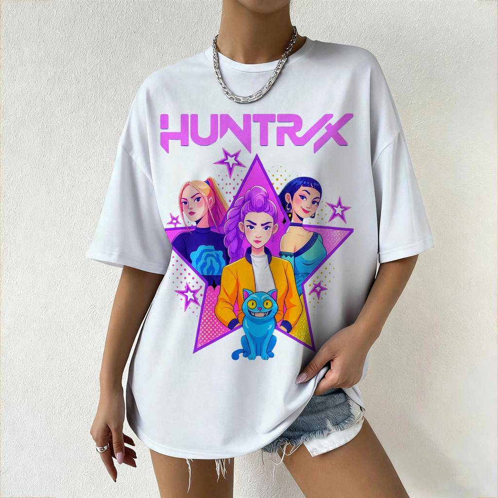 Dámská trička KPop Lovci démonů Dámské Oversized Anime potisk Ležérní Denní Tričko