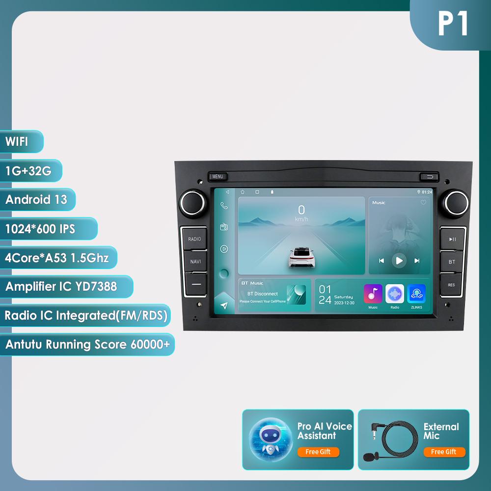 Hizpo Android 14 CarRadio DSP Wireless Carplay Auto for Opel Astra H J 2004 Vectra Vauxhall Antara Zafira Corsa C D Vivaro Meriva Veda