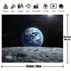 2D Flat Printing Space Wall Hanging Earth Rise from Lunar Surface Starry Sky Backdrop